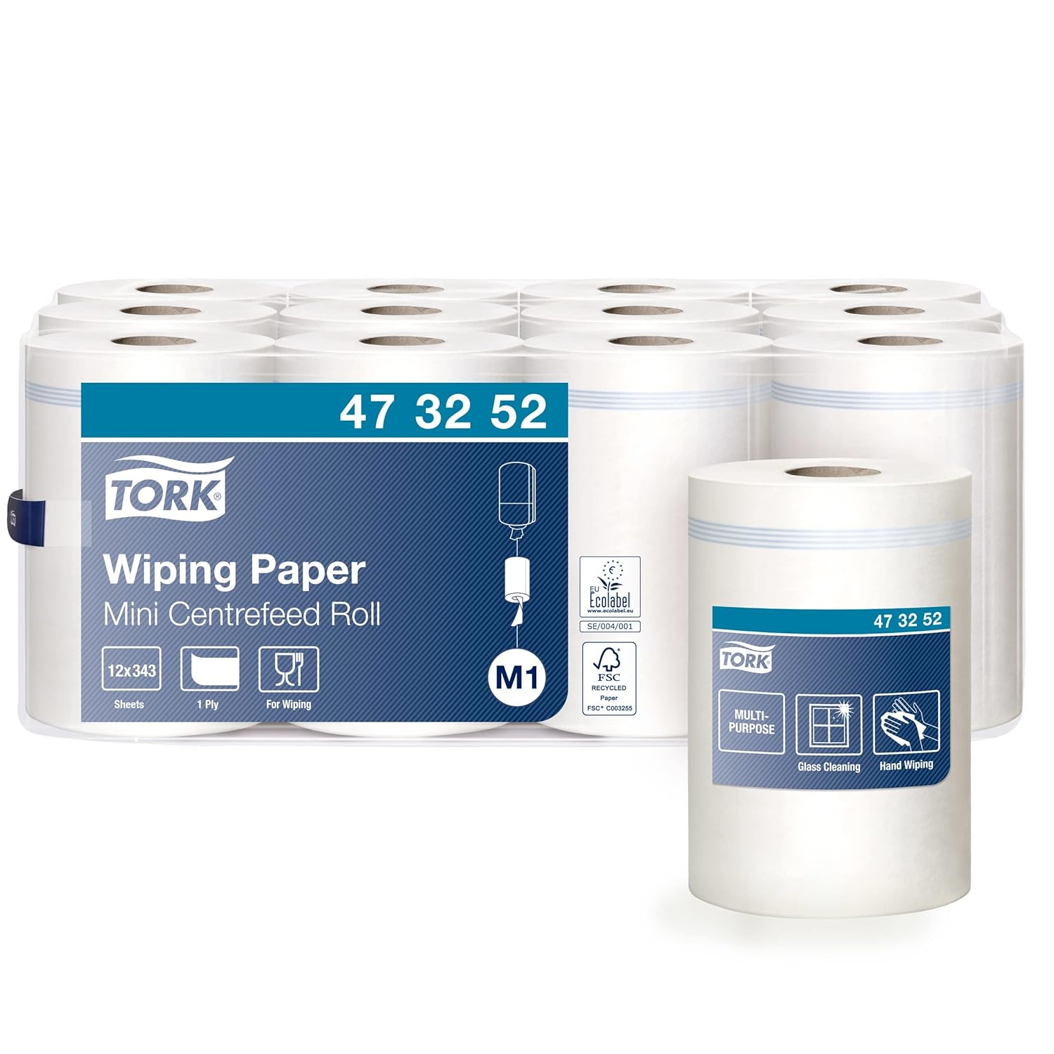 🧻 Palette de 48 Lots de Bobines Essuie-Mains Blanc