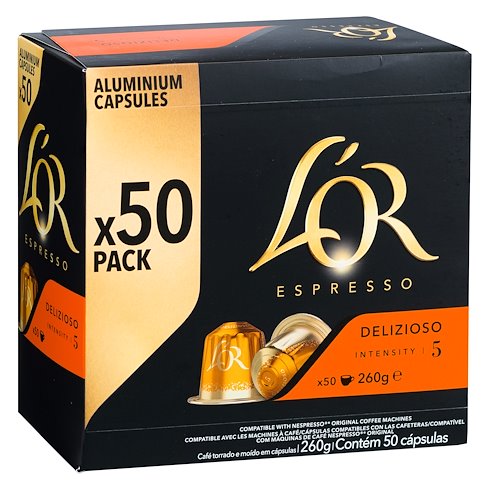 ☕ Palette de 720 boîtes de capsules de café L'Or Espresso Delizioso (50 capsules)
