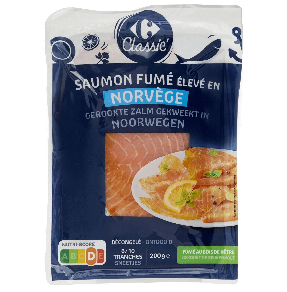 Saumon Fumé de Norvège 200g – Tranches Épaisses – Palette de 750 pièces