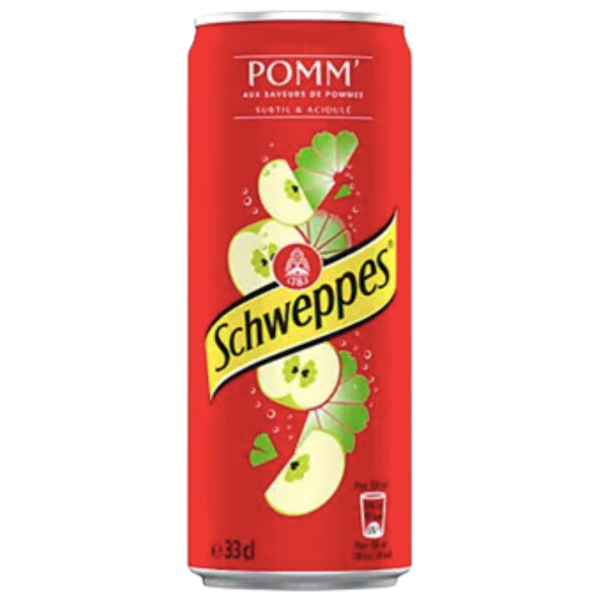 🥤 Palette Schweppes Pomme - Format Slim 33cl (108 cartons de 24)