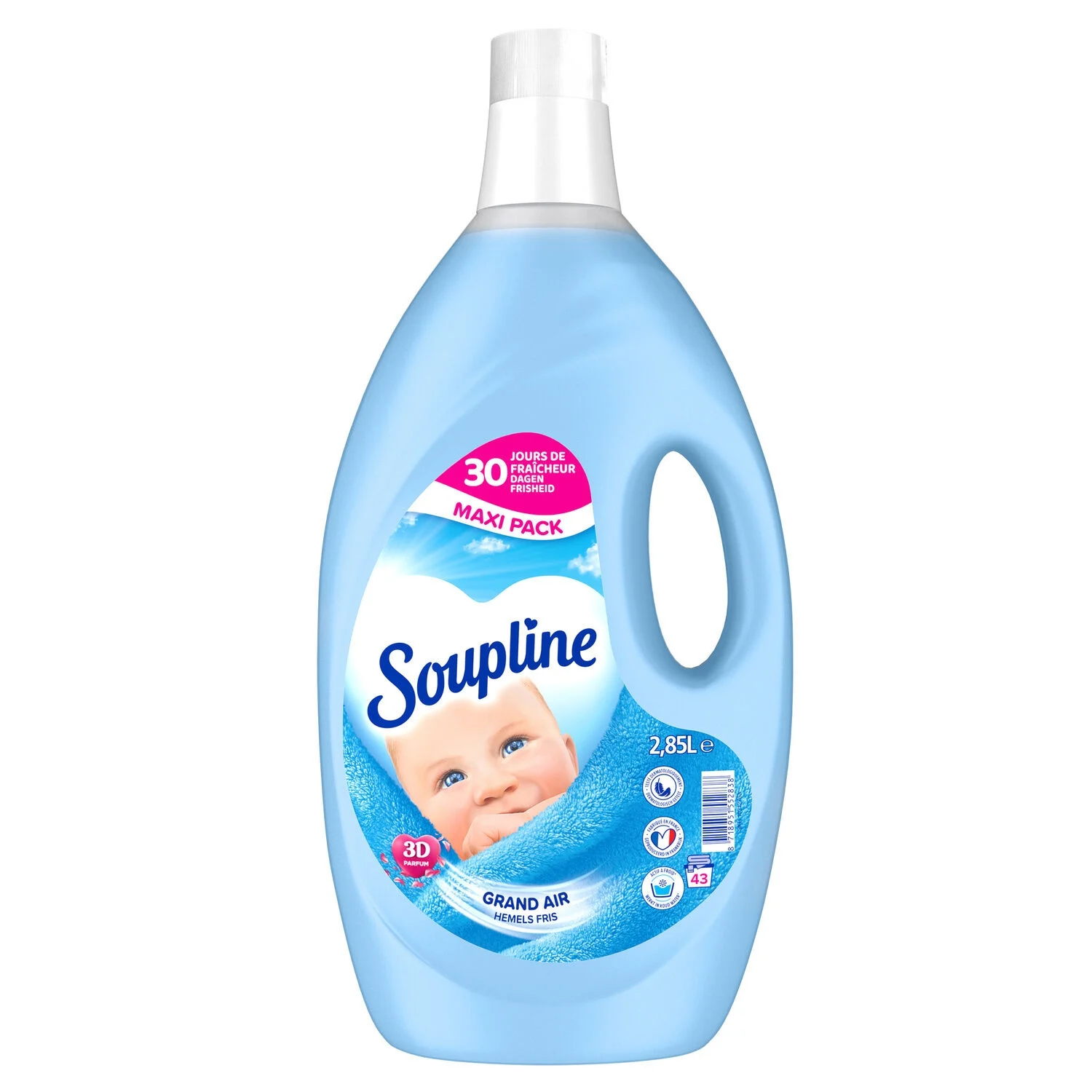 🧴 LOT DE 100 SOUPLINE ADOUCISSANT GRAND AIR 2,85L
